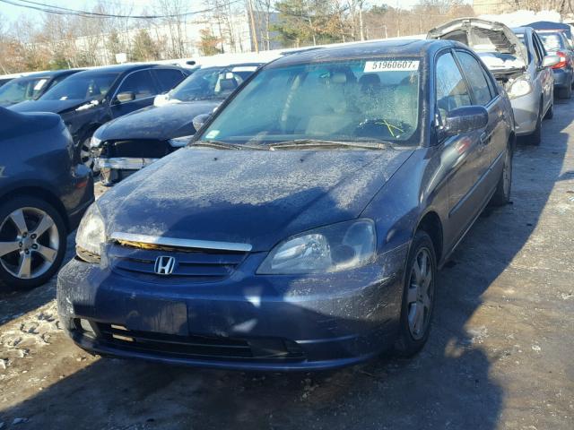 2HGES26763H502965 - 2003 HONDA CIVIC EX BLUE photo 2