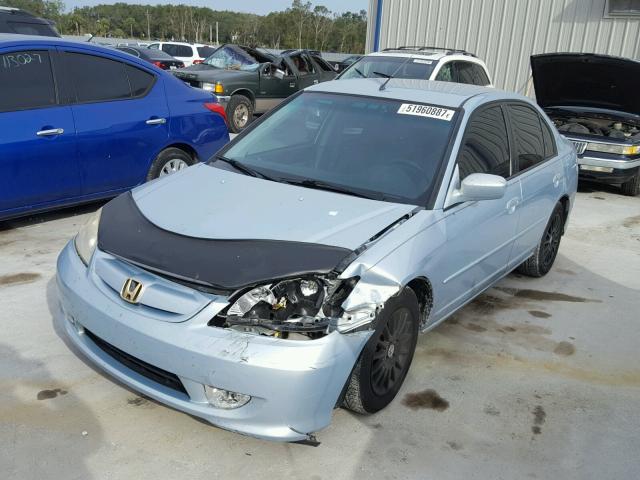 JHMES95675S021603 - 2005 HONDA CIVIC HYBR BLUE photo 2