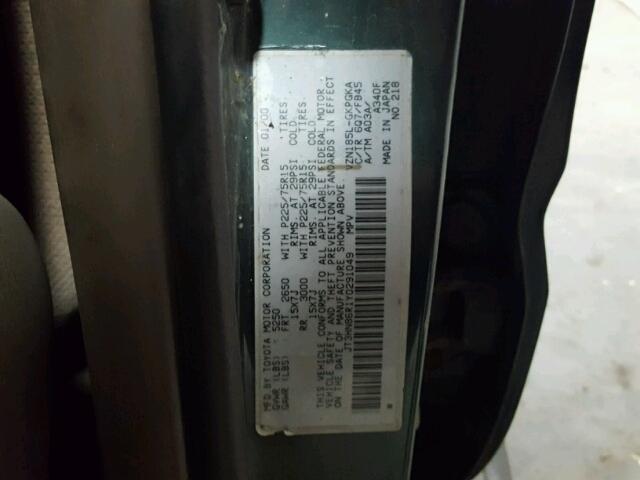 JT3HN86R1Y0291049 - 2000 TOYOTA 4RUNNER SR GREEN photo 10