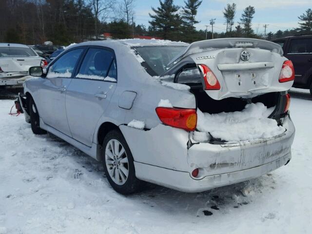 2T1BU4EE0AC484834 - 2010 TOYOTA COROLLA BA SILVER photo 3