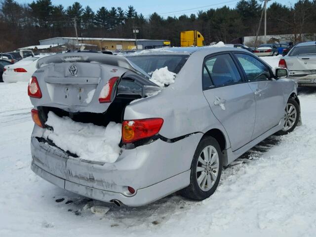 2T1BU4EE0AC484834 - 2010 TOYOTA COROLLA BA SILVER photo 4