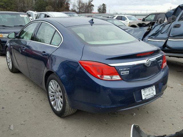 W04GN5EC5B1133165 - 2011 BUICK REGAL CXL BLUE photo 3