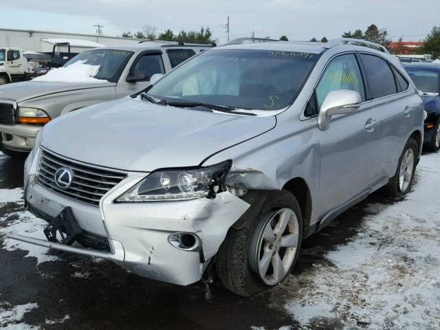 2T2BK1BA7EC237818 - 2014 LEXUS RX 350 SILVER photo 2