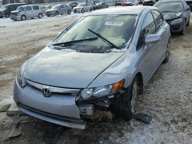 1HGFA16578L003456 - 2008 HONDA CIVIC LX SILVER photo 2