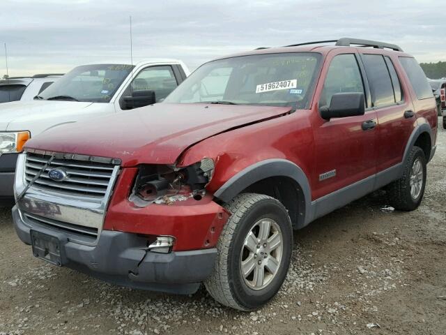 1FMEU63E46UA15473 - 2006 FORD EXPLORER X RED photo 2