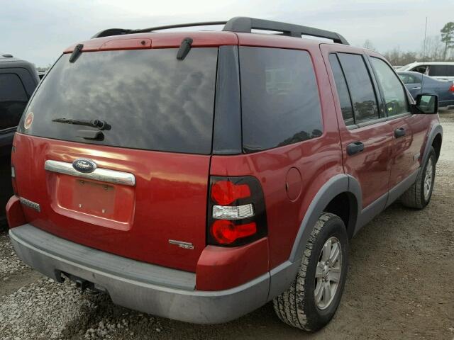 1FMEU63E46UA15473 - 2006 FORD EXPLORER X RED photo 4