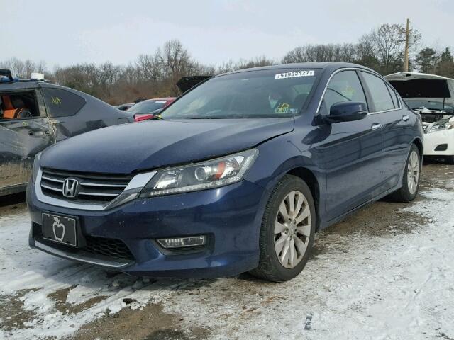 1HGCR2F70DA199748 - 2013 HONDA ACCORD EX BLUE photo 2