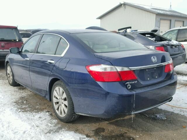 1HGCR2F70DA199748 - 2013 HONDA ACCORD EX BLUE photo 3