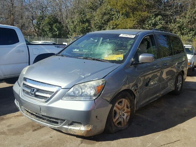 5FNRL38437B118286 - 2007 HONDA ODYSSEY EX BLUE photo 2