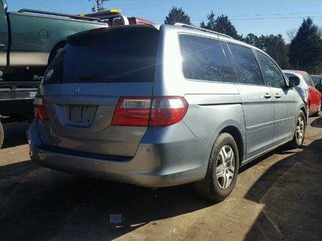 5FNRL38437B118286 - 2007 HONDA ODYSSEY EX BLUE photo 4