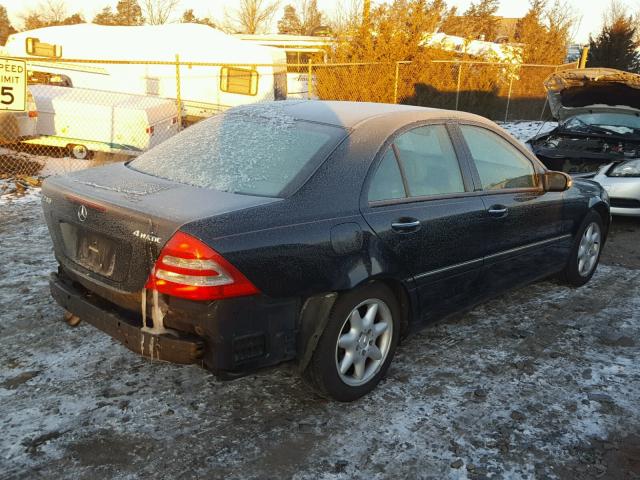 WDBRF81J04F482904 - 2004 MERCEDES-BENZ C 240 4MAT BLACK photo 4