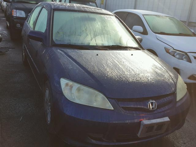2HGES26785H561616 - 2005 HONDA CIVIC EX BLUE photo 1