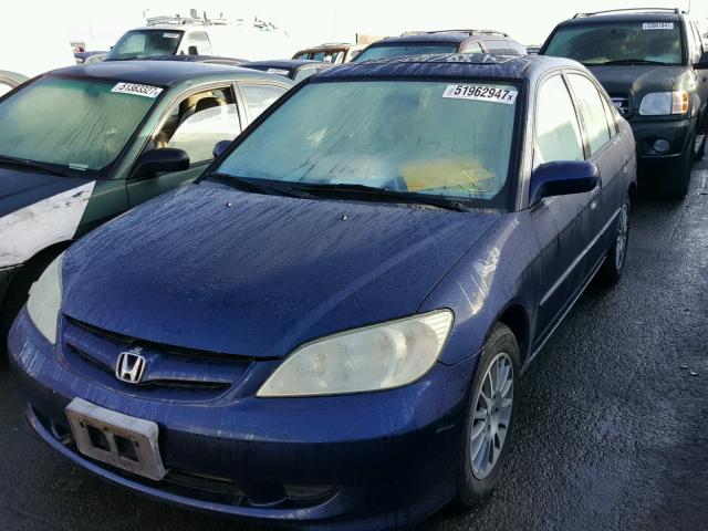 2HGES26785H561616 - 2005 HONDA CIVIC EX BLUE photo 2