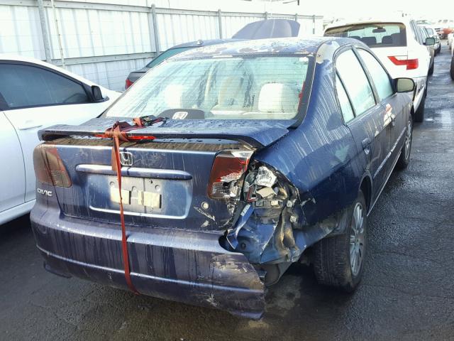 2HGES26785H561616 - 2005 HONDA CIVIC EX BLUE photo 4