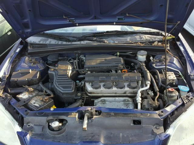 2HGES26785H561616 - 2005 HONDA CIVIC EX BLUE photo 7