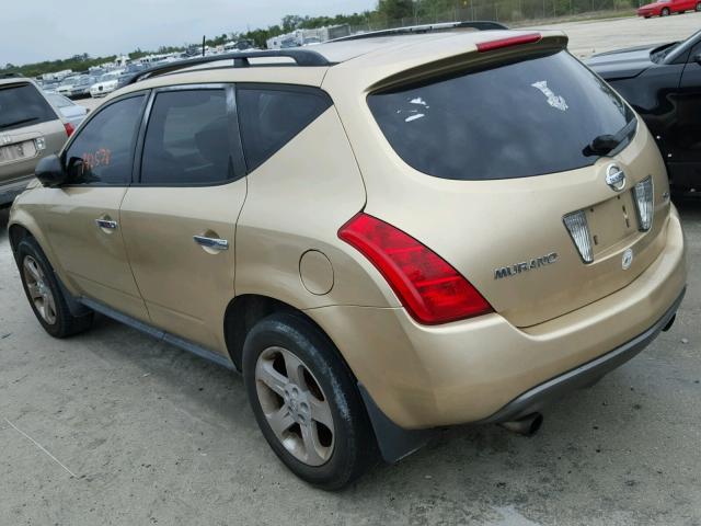 JN8AZ08T13W109386 - 2003 NISSAN MURANO SL BEIGE photo 3