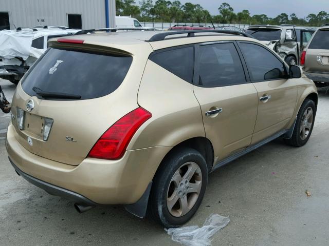 JN8AZ08T13W109386 - 2003 NISSAN MURANO SL BEIGE photo 4