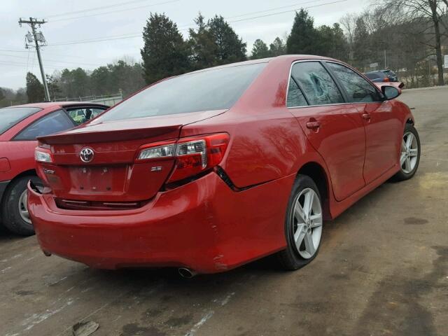 4T1BF1FK5CU636220 - 2012 TOYOTA CAMRY BASE RED photo 4