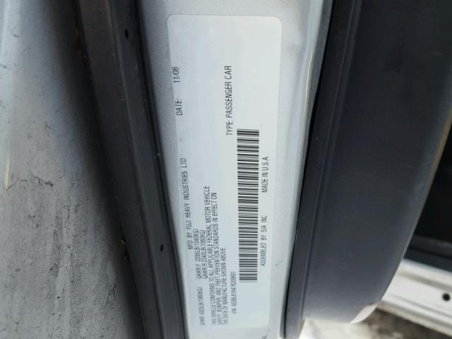 4S3BL616476209691 - 2007 SUBARU LEGACY 2.5 SILVER photo 10