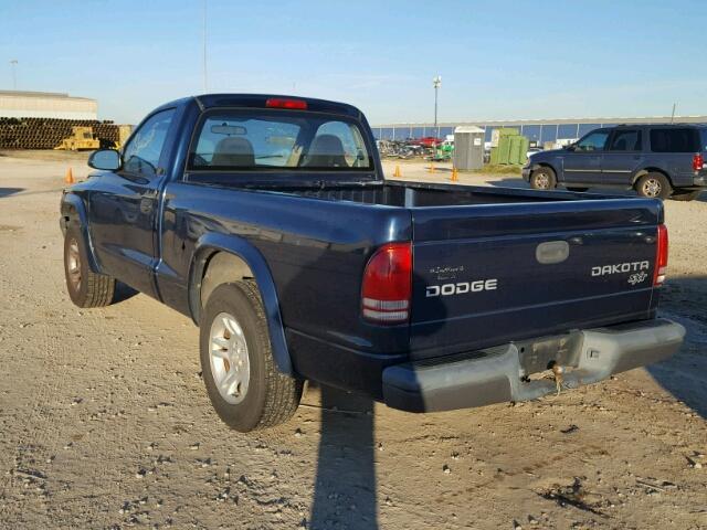 1D7FL16X33S153885 - 2003 DODGE DAKOTA SXT BLUE photo 3