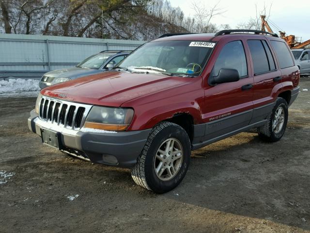 1J4GW48S22C129685 - 2002 JEEP GRAND CHER RED photo 2