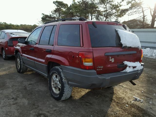 1J4GW48S22C129685 - 2002 JEEP GRAND CHER RED photo 3