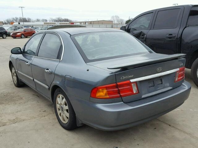 KNAGD128325156208 - 2002 KIA OPTIMA MAG BLUE photo 3