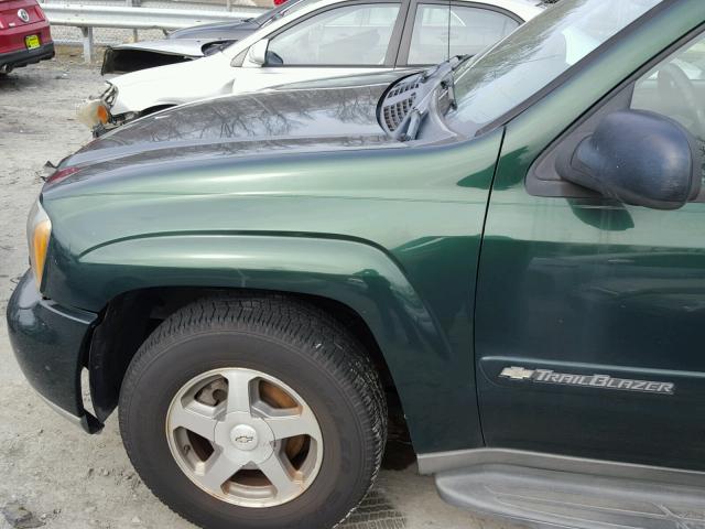 1GNDT13S842268646 - 2004 CHEVROLET TRAILBLAZE GREEN photo 9