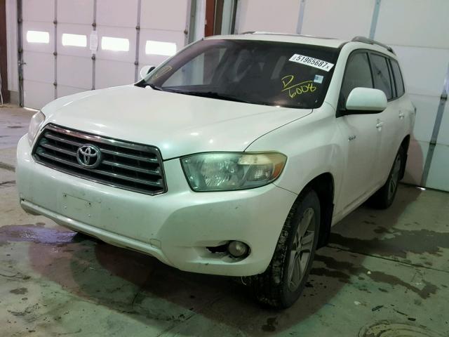 JTEES43A582086008 - 2008 TOYOTA HIGHLANDER WHITE photo 2