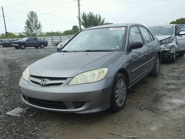 2HGES15544H539251 - 2004 HONDA CIVIC LX GRAY photo 2