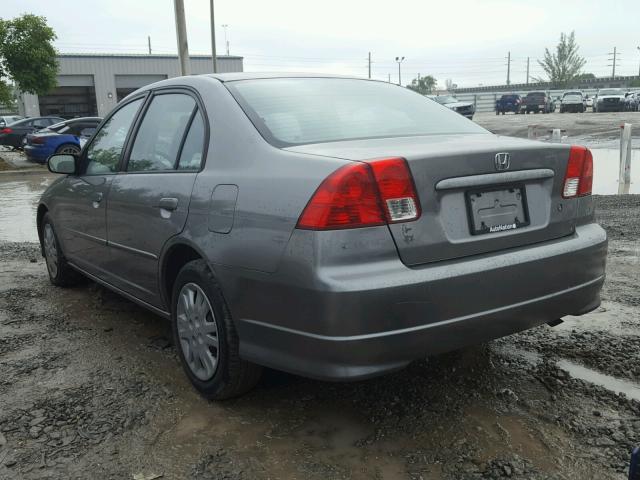 2HGES15544H539251 - 2004 HONDA CIVIC LX GRAY photo 3