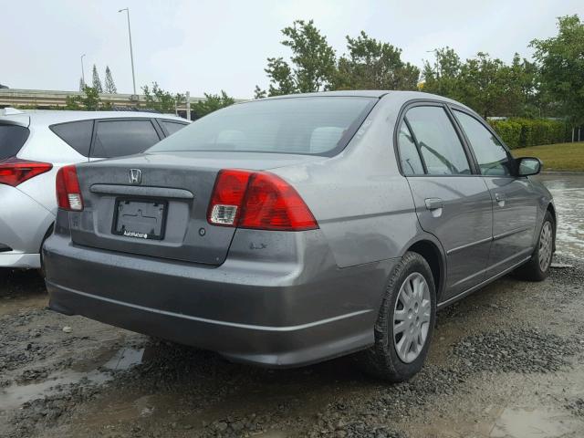 2HGES15544H539251 - 2004 HONDA CIVIC LX GRAY photo 4