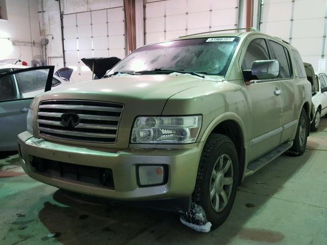 5N3AA08C85N801465 - 2005 INFINITI QX56 GOLD photo 2