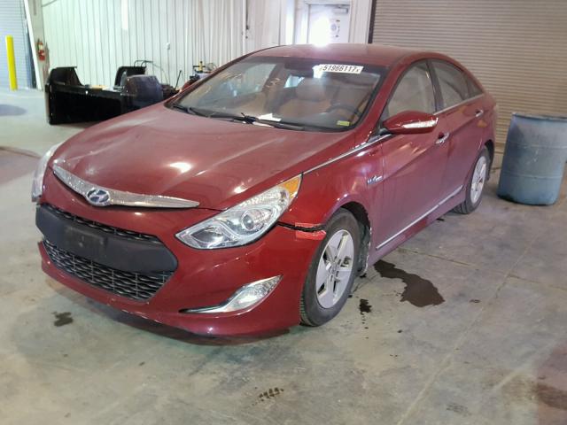 KMHEC4A46BA011423 - 2011 HYUNDAI SONATA HYB RED photo 2