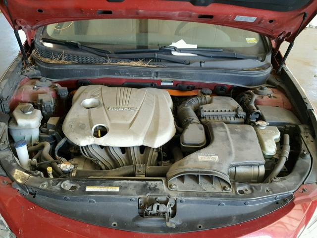 KMHEC4A46BA011423 - 2011 HYUNDAI SONATA HYB RED photo 7