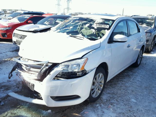 3N1AB7AP0FY373480 - 2015 NISSAN SENTRA S WHITE photo 2