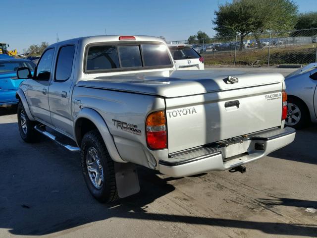 5TEGN92N42Z066163 - 2002 TOYOTA TACOMA DOU SILVER photo 3