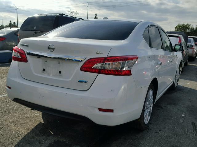 3N1AB7AP9DL615421 - 2013 NISSAN SENTRA S WHITE photo 4