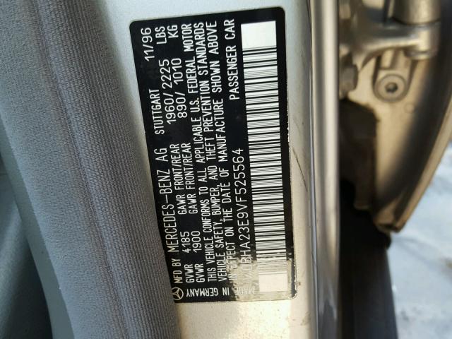 WDBHA23E9VF525564 - 1997 MERCEDES-BENZ C 230 SILVER photo 10