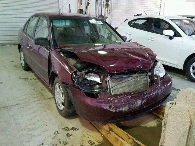 2HGES16582H513943 - 2002 HONDA CIVIC LX BURGUNDY photo 1