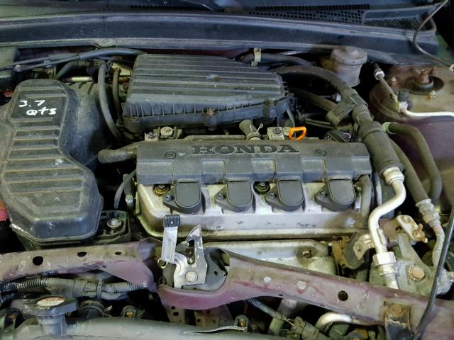 2HGES16582H513943 - 2002 HONDA CIVIC LX BURGUNDY photo 7