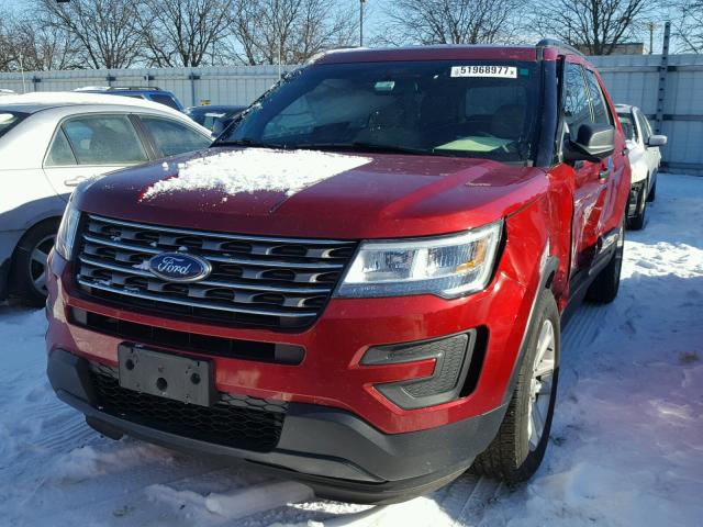 1FM5K7B8XGGA61218 - 2016 FORD EXPLORER RED photo 2