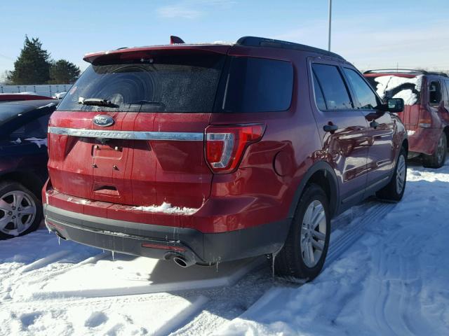 1FM5K7B8XGGA61218 - 2016 FORD EXPLORER RED photo 4