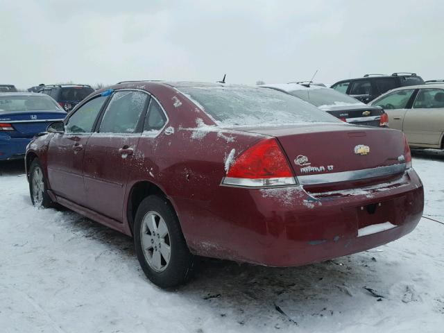 2G1WT57K191243123 - 2009 CHEVROLET IMPALA 1LT BURGUNDY photo 3