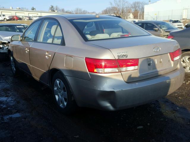 5NPET46C28H335815 - 2008 HYUNDAI SONATA GLS BEIGE photo 3