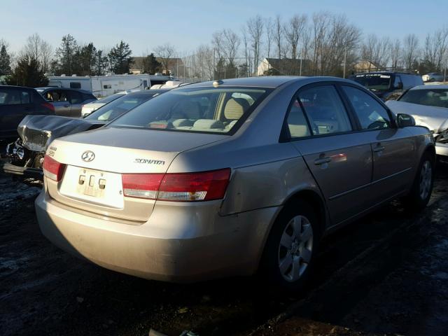 5NPET46C28H335815 - 2008 HYUNDAI SONATA GLS BEIGE photo 4