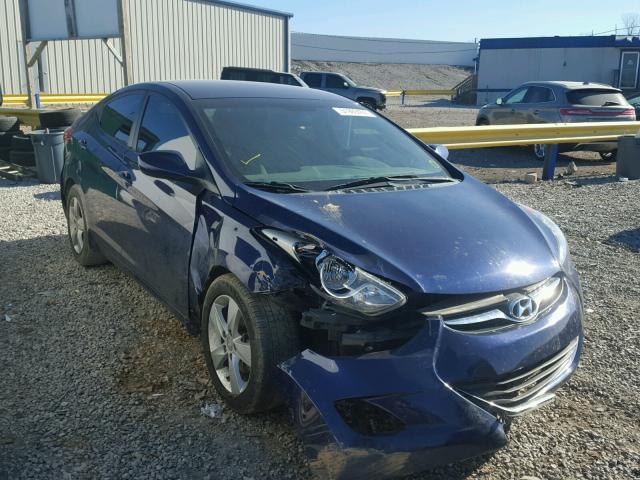 5NPDH4AE8DH393086 - 2013 HYUNDAI ELANTRA GL BLUE photo 1