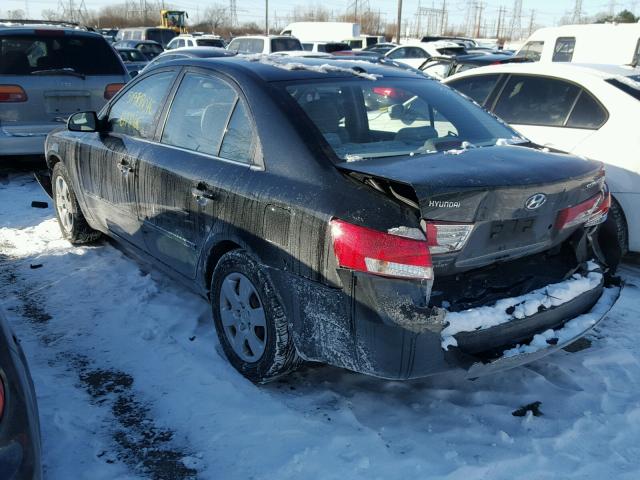 5NPET46C27H250651 - 2007 HYUNDAI SONATA GLS BLACK photo 3