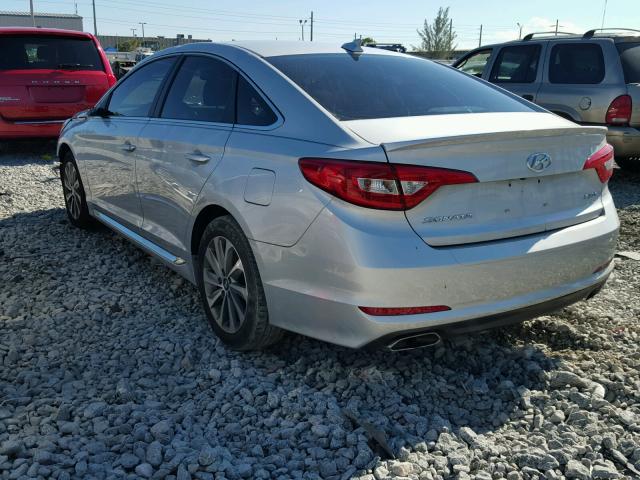 5NPE34AF9FH188567 - 2015 HYUNDAI SONATA SPO SILVER photo 3