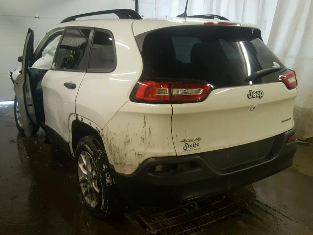 1C4PJMAB9GW182405 - 2016 JEEP CHEROKEE S WHITE photo 3